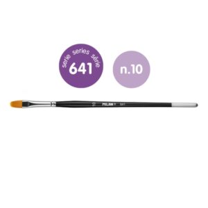 milan 612 premium synthetic pack de 6 pinceles lengua de gato numero 10 bolsa con colgador pelo sintetico mango corto color negro