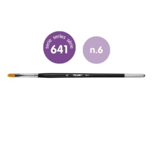 milan 612 premium synthetic pack de 6 pinceles lengua de gato numero 6 bolsa con colgador pelo sintetico mango corto color negro