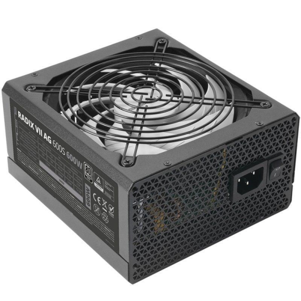 tacens radix vii ag 600s fuente de alimentacion 600w atx pfc activo ventilador 140mm de 12db 80 plus silver cableado modular 160x150x85mm color negro