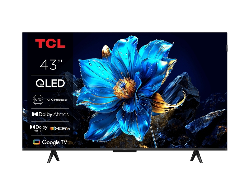 tcl 43p7k televisor smart tv 43" qled ultrahd 4k hdr google tv, wifi, hdmi, usb 2.0, ethernet, bluetooth vesa 200x100mm