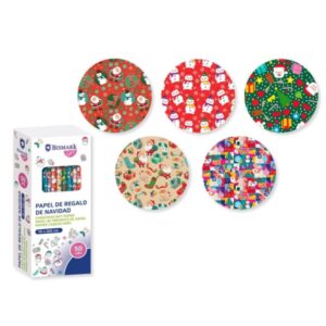 bismark navidad colors rollo de papel regalo medidas 70cmx200cm 5 diseños diferentes