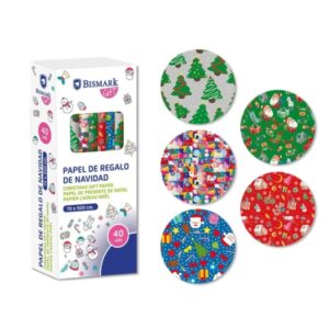 bismark navidad juguetes rollo de papel regalo medidas 70cmx500cm 5 diseños diferentes