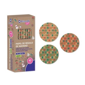 bismark kraft hohoho rollo de papel kraft regalo medidas 70cmx500cm 3 diseños diferentes