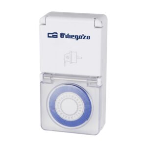 orbegozo pg 10 programador 24 horas potencia hasta 3680w proteccion ip44 para uso en exterior intervalos de 15 minutos uso facil e intuitivo color blanco