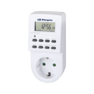 orbegozo pg 20 programador digital semanal potencia hasta 3600w funcion aleatoria uso facil e intuitivo intervalo minimo de 1 minuto color blanco