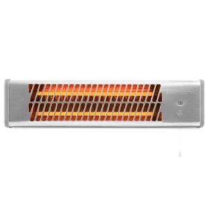 orbegozo bb 5000 estufa de cuarzo para aseo potencia 1200w interruptor por tirador 2 niveles de calor kit de montaje para pared pantalla orientable 13x11.5x54cm color gris