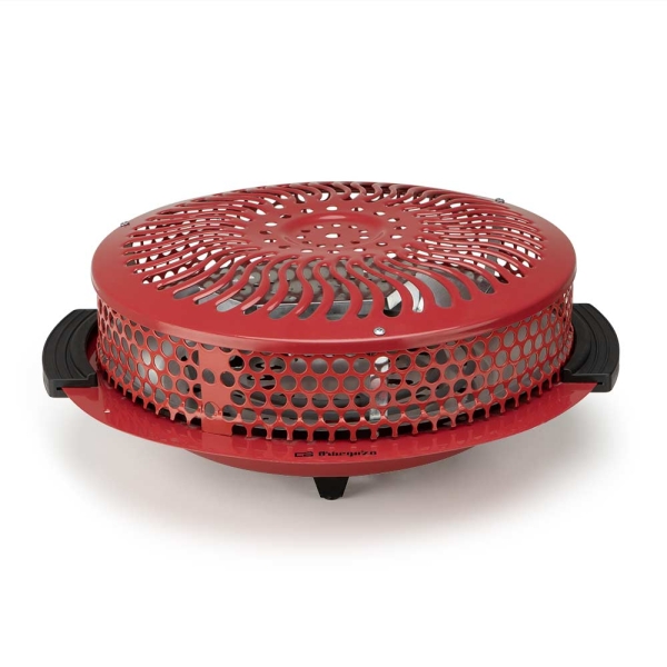 orbegozo br 90 brasero electrico potencia 900w rejilla de seguridad asas de tacto frio 2 niveles de calor 39x10.5x38cm color rojo