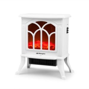 orbegozo cm 9021 chimenea electrica potencia 1500w termostato regulable efecto fuego real calefactor ceramico 40.5x45x24cm color blanco
