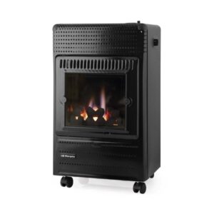 orbegozo hbf 95 n estufa de llama azul potencia calorifica de 3500w triple sistema de seguridad clase energetica a ruedas y asas de transporte gas butano/propano 40x70x34cm color negro