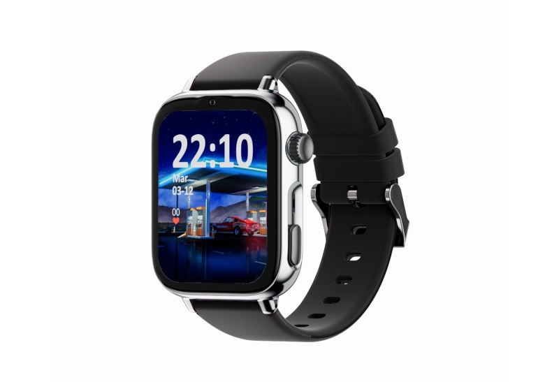 savefamily reloj inteligente smartwatch infantil savewatch plus 2 pantalla amoled carcasa plateada correa silicona negra
