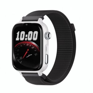 savefamily reloj inteligente smartwatch infantil savewatch plus 2 pantalla amoled carcasa blanca correa tela negra