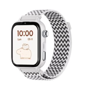 savefamily reloj inteligente smartwatch infantil savewatch plus 2 pantalla amoled carcasa blanca correa tela zigzag