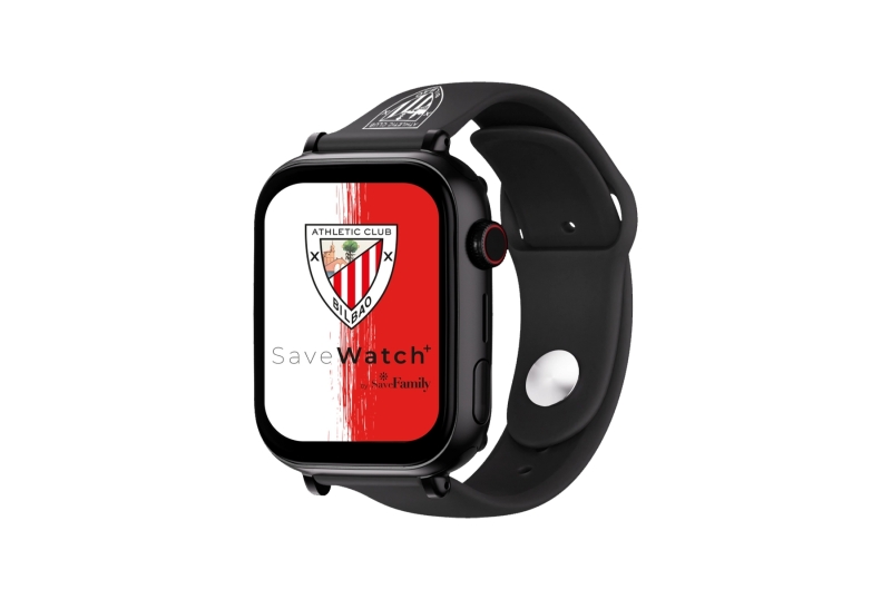 savefamily reloj inteligente smartwatch infantil savewatch plus edicion athletic club con gps y llamada correa silicona negra