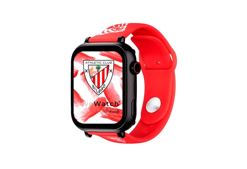 savefamily reloj inteligente smartwatch infantil savewatch plus edicion athletic club con gps y llamada correa silicona roja