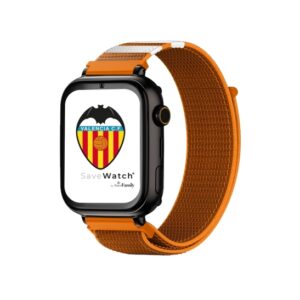 savefamily reloj inteligente smartwatch infantil savewatch plus edicion valencia c.f. con gps y llamada correa tela naranja