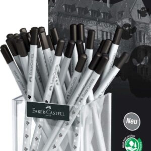 faber castell expositor con 36 lapices de grafito hb diseño halloween mina resistente a la rotura cuerpo decorado con calaveras y fantasmas