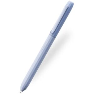 faber castell avori boligrafo de mecanismo giratorio xb 92% de plastico reciclado clip metalico solido color azul claro