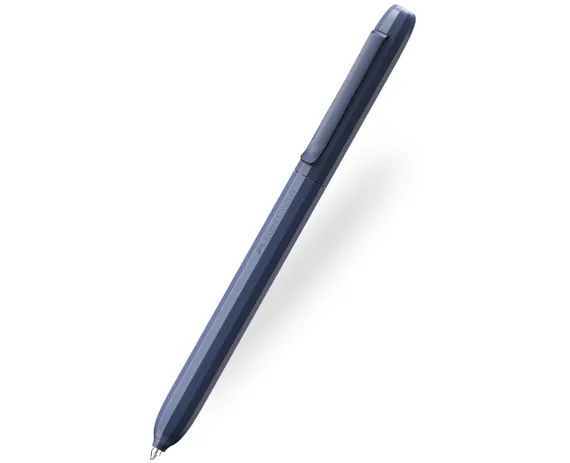 faber castell avori boligrafo de mecanismo giratorio xb 92% de plastico reciclado clip metalico solido color azul noche