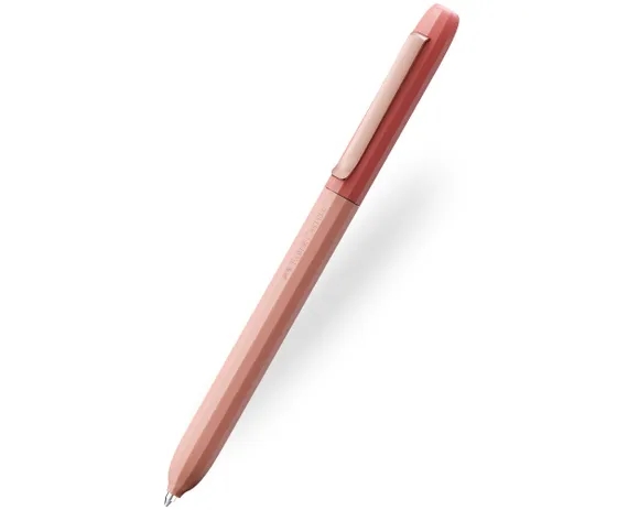 faber castell avori boligrafo de mecanismo giratorio xb 92% de plastico reciclado clip metalico solido color naranja fuego