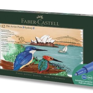 faber castell pitt artist pen brush city collection sydney estuche con 12 rotuladores punta pincel tinta pigmentada alta resistencia a la luz no traspasa el papel colores surtidos