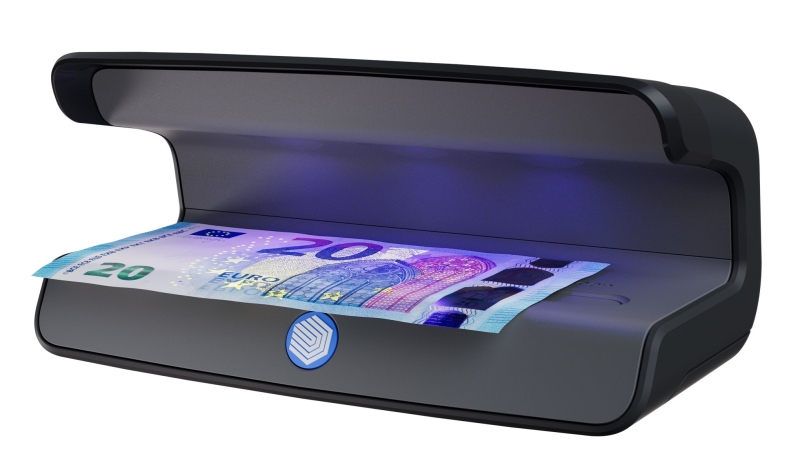 safescan 55 led detector de billetes falsos uv reflector integrado apto para pasaportes, documentos de identificacion y tarjetas de credito