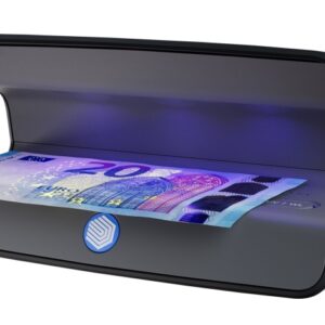 safescan 75 led detector de billetes falsos uv reflector integrado apto para pasaportes, documentos de identificacion y tarjetas de credito