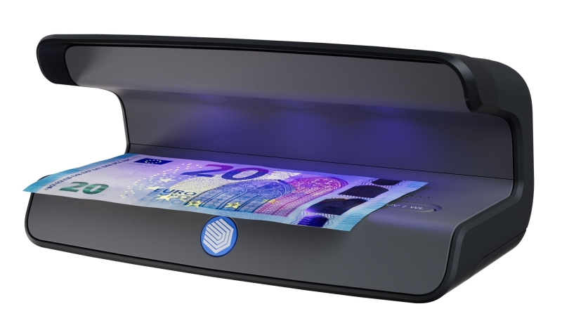 safescan 75 led detector de billetes falsos uv reflector integrado apto para pasaportes, documentos de identificacion y tarjetas de credito