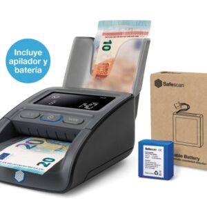 safescan 155 s pack de detector automatico de billetes falsos bateria y apilador incluidos verifica, cuenta y apila
