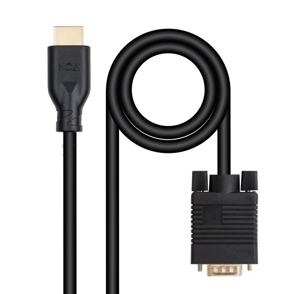 nanocable cable conversor vga a hdmi vga/m hdmi/m 1.8m color negro