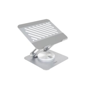 tooq soporte para portatil hasta 13" rotacion 360 plegable y portatil color plata