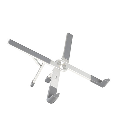 tooq soporte para portatil hasta 17.3" plegable y portatil color plata