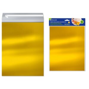 bismark pack de 4 sobres metalizados medidas 324x254mm cierre autoadhesivo ideal para regalos color oro