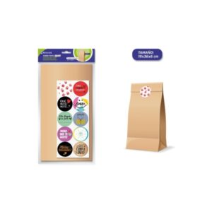 bismark pack de 10 sobres papel kraft 50grs con 10 pegatinas para cierre medidas 19x36x6cm ideal para regalos color marron kraft