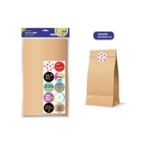 bismark pack de 10 sobres papel kraft 50grs con 10 pegatinas para cierre medidas 24x42x6cm ideal para regalos color marron kraft