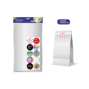 bismark pack de 10 sobres papel kraft 50grs con 10 pegatinas para cierre medidas 24x42x6cm ideal para regalos color blanco