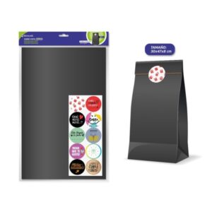 bismark pack de 10 sobres papel kraft 50grs con 10 pegatinas para cierre medidas 30x47x8cm ideal para regalos color negro