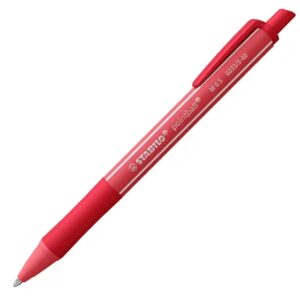 stabilo pointball colorful boligrafo retractil trazo 0.5mm hecho con 87% bioplastico grip antideslizante recargable color rojo