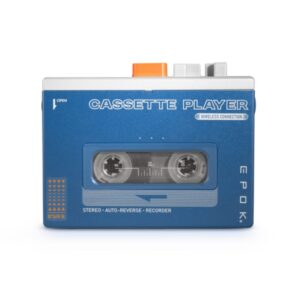 bigben epok reproductor de cintas cassette bluetooth altavoz incorporado entrada de auriculares auriculares incluidos bateria 1200mah color azul