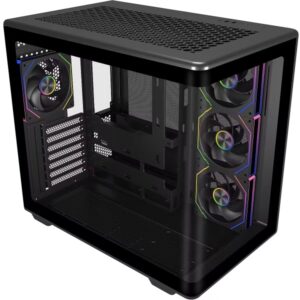 cooler master elite 600 caja semitorre atx/microatx/mini itx 4 ventiladores 120mm rgb vista panoramica doble camara audio 2xusb a 1xusb c 445x285x410mm color negro