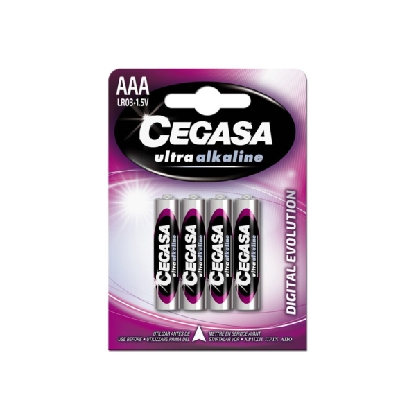 cegasa ultra alcaline pack de 4 pilas lr03 aaa alta tecnologia mas capacidad, potencia y rendimiento
