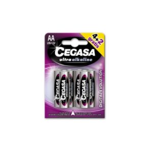 cegasa ultra alcaline pack de 6 pilas lr06 aa alta tecnologia mas capacidad, potencia y rendimiento