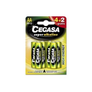 cegasa super alkaline pack de 6 pilas lr6 aa alto rendimiento fiabilidad tecnologia avanzada
