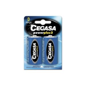 cegasa power plus 2 pack de 2 pilas r20 d pilas salinas para aparatos de bajo consumo
