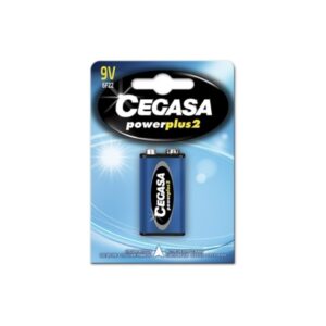 cegasa power plus 2 pack de 1 pila 6f22 9v pila salina para aparatos de bajo consumo