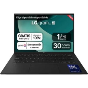 lg gram 14zd90t g.ax78b portatil 14" intel core ultra 7 255h 16gb 1tb ssd color negro teclado qwerty (es)