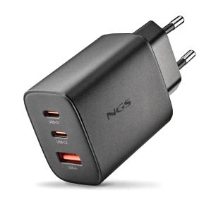 ngs era 65w cargador de pared ultrarrapido gan 2 usb c y 1 usb a color negro