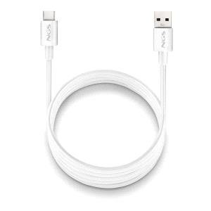 ngs zyro ac cable usb c a usb a cargar rapida 480 mbps 15w 1 metro color blanco