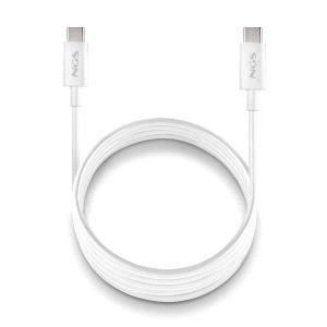 ngs zyro 60w 1 cable usb c a usb c cargar rapida 480 mbps 15w 1 metro color blanco