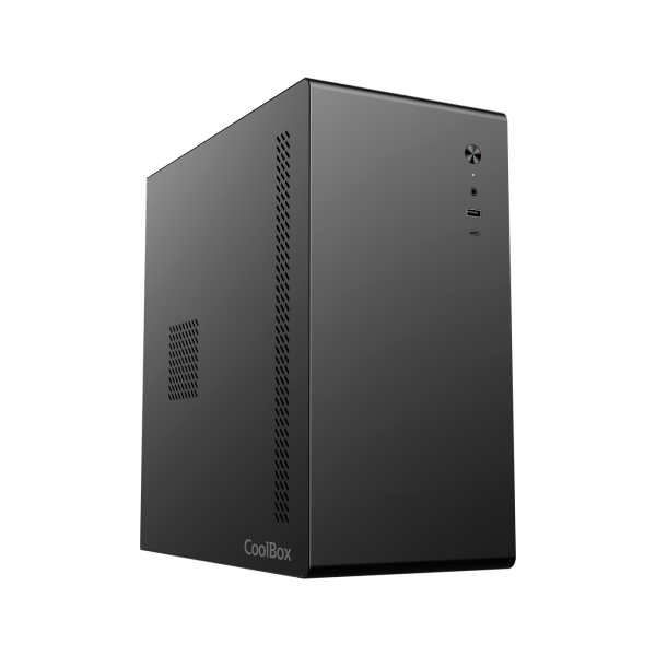 coolbox m640c caja torre microatx tamaño disco soportado 3.5", 2.5" usb a 3.2 gen1, usb c 3.2 gen1 y audio hd fullmetal color negro
