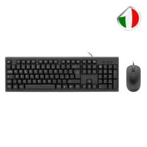 coolbox coo ktr 02uit pack usb teclado 105 teclas qwerty italiano + raton 3 botones uso ambidiestro color negro